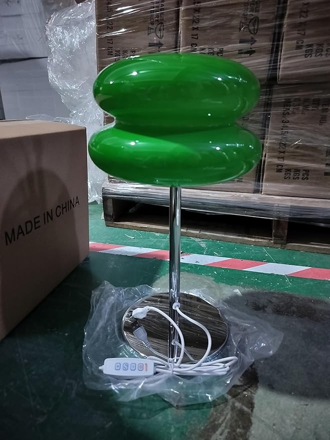 Mushroom Lamp for Bedroom,Mid Century Modern Lamp for Nightstand, Dimmable Retro Egg Tart Bedside Small Lamps,Unique Home Mushroom Decor Aesthetic Cute Table Lamps for Living Room (Green)
