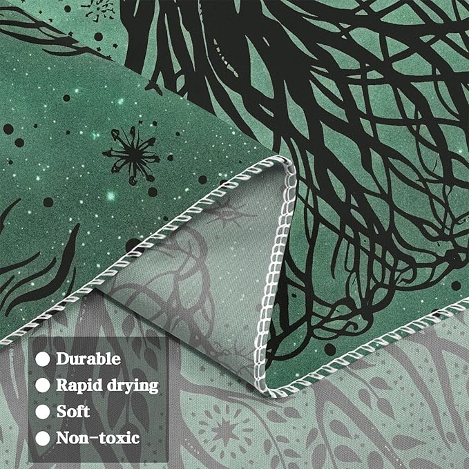 Leeisysme Tree of Life Sun Moon Tapestry, Aesthetic Line Art Wall Hanging for Living Room Bedroom Home Decor, Green 36x48 inches