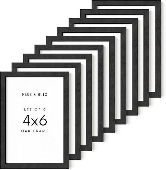 HAUS AND HUES Standalone Black Oak Frame Set of 9-4x6