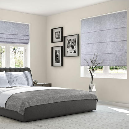 CHICOLOGY Cordless Roman Shades for Windows, Lexington Gainsboro (Blackout Style) Lined Polyester Room Darkening Shade, Privacy Window Treatment, Inside/Outside Mount, True-to-Size, 23" W x 72" H
