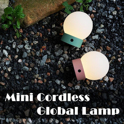 WEILAILUX Small Cute Cordless Table Lamp Rechargeable, Battery Operated Shower Lamp Waterproof, Touch Dimmable Globe Ambient Light for Outdoor/Bedside/Patio/Dining (White)