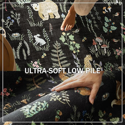 6x9 Area Rugs for Living Room: Washable Rug Vintage Rugs Stain Resistant Non Slip Low Pile Soft Lightweight Carpet for Bedroom Kitchen Dining Room Farmhouse Nursery Kids Room Home Office