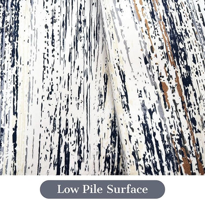 Modern Abstract Runner Rug 2x8 Washable Runner Rugs with Non Slip Backing, Low Pile Soft Runner for Hallway Entryway Laundry Bedroom Kitchen