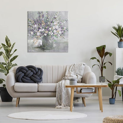 Stupell Industries Blossoming Aster Flower Bouquet Soft Purple Bouquet Painting Canvas Wall Art, Design by Carol Robinson, 36 x 36