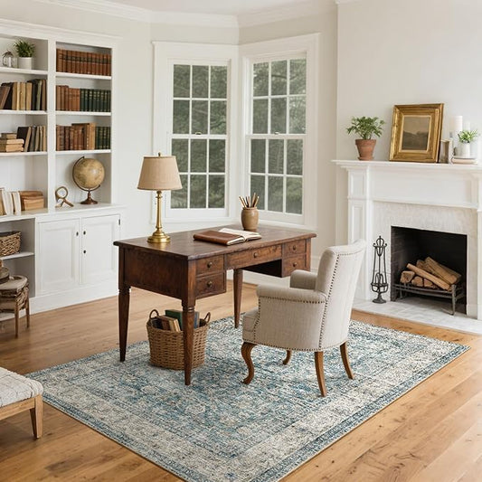 Machine Washable Entryway Throw Rug: Door Mat Indoor Entrance 4x6 Rug Boho Small Area Rug Non-Slip Low Pile Kitchen Rug for Front Door Indoor Entrance Entry Kids Room