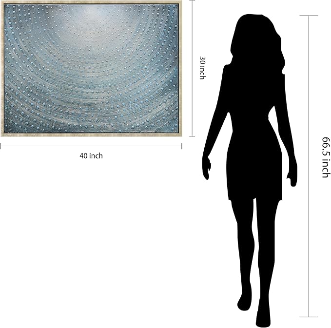 Empire Art Direct Cosmic Swirl Textured Metallic Hand Painted Blue Framed Canvas Wall Art, Ready to Hang, Living Room, Bedroom & Office, 30"x40"x1.5"