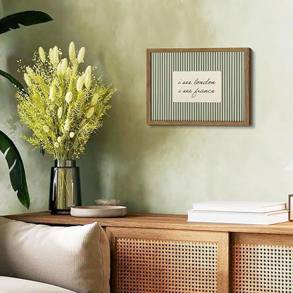 Vintage Quote Wall Art, I See London I See France Funny Bathroom Wall Decor Painting, Minimalist Green Striped Canvas Print Picture for Bathroom Bedroom Living Room 16x24 Inch Framed