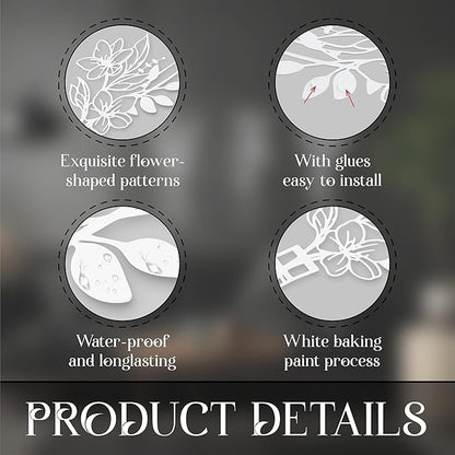 Zzbakress 3 Pcs Metal Flowers Wall Arts Rustic Farmhouse Decor Bathroom Wall Decor Metal Wall Decor for Living-room Dining-Room Kitchen Minimalist Decor Housewarming Gifts(White)