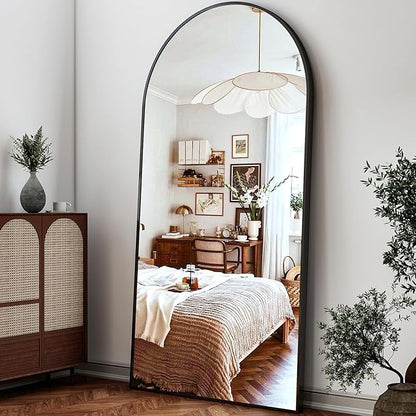 Easly 41"x81" Extra Large Arched Full Length Mirror - Leaning Mirror Arch Wall-Mounted Mirrors - Aluminum Alloy Frame Modern Simple Home Decor - for Living Room Bedroom Cloakroom