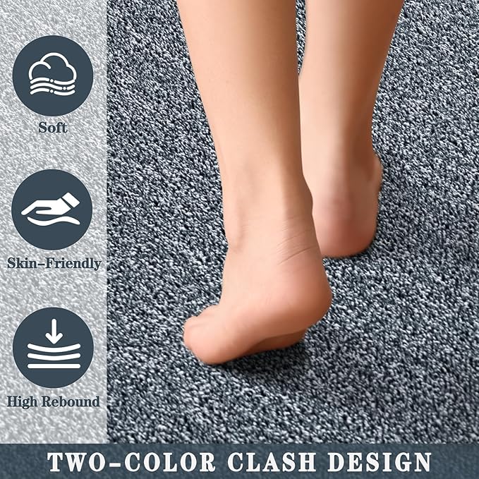 7x10 Area Rugs for Bedroom Living Room, Blue Soft Low-Pile Modern Indoor Thickened Memory Foam Non-Slip Washable Carpets for Kids Dorm Home Decor Rug