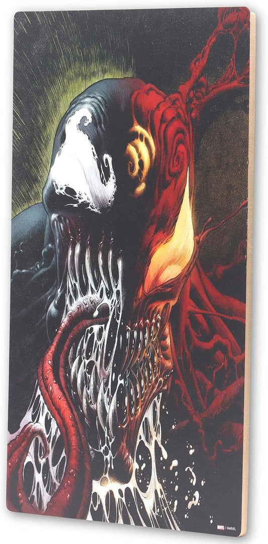 Open Road Brands Marvel Spider-Man Venom and Carnage Wood Wall Decor - Intense Marvel Wall Art for Man Cave or Movie Room