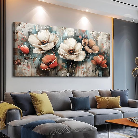 FUHAIHUA Canvas Wall Decor For Bedroom Wall Art For Living Room Office Decorations Boho Wall Paintings Flowers Landscape Pictures Artwork Aesthetic Posters kitchen Home Decor Ready To Hang 20x40 In