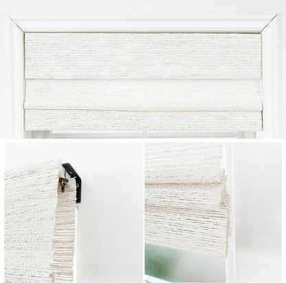 Motorized Bamboo Roman Shades, Motorized Blinds with Remote Compatible with Homekit, Alexa GoogleHome, Smart Wood Woven Shades for Indoor Windows, Customize, Coastal Drift