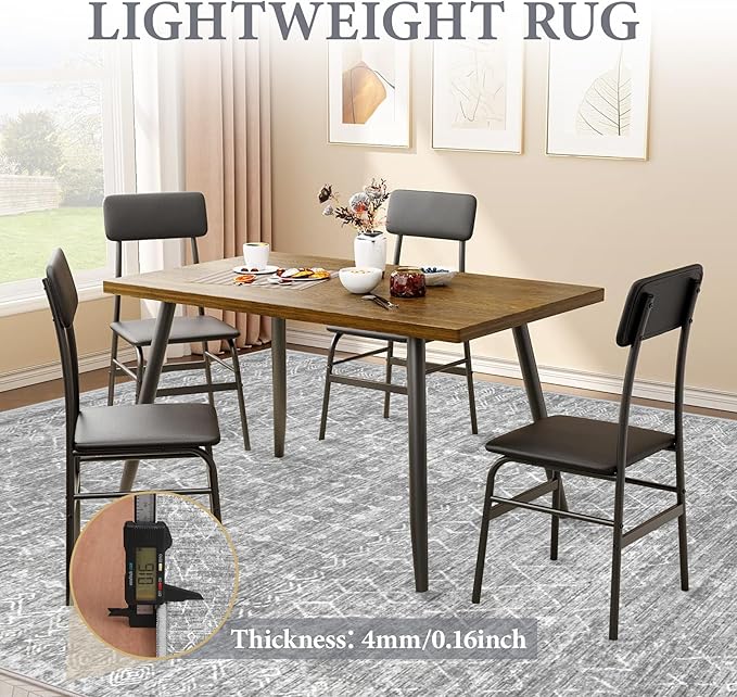 Area Rug for Living Room 9x12: Large Washable Boho Moroccan Rugs Geometric Neutral Rug, Non-Slip Foldable Morden Farmhouse Indoor Floor Carpet for Bedroom Dining Table Home (Moroccan Grey, 9'x12')