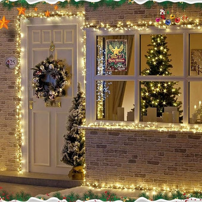 Christmas Decorations Outdoor Yard Signs - 12x8 In Golden Winged Star & Stained-Glass Sign with Merry Christmas & Joy to the World Sign for Home Kitchen Holiday Wall Decor Outdoor Gathering Spaces