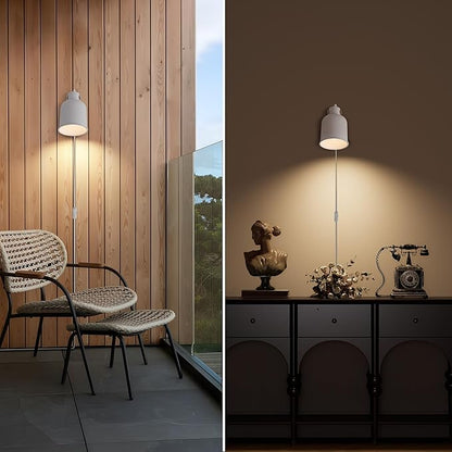 Aisilan Plug-in Wall Sconce Lighting, Adjustable Wall Light for Bedroom Bedside, Modern Indoor Wall Sconce for Reading with Cord, Easy Install 7W 3000K Bulb for Living Room Hallway