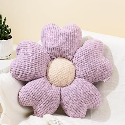 Sioloc Flower Throw Pillow, Cute Daisy Floor Seat Cushion, Aesthetic Fun Decorative Pillows for Bed Sofa Couch(Purple,19.7Inch)