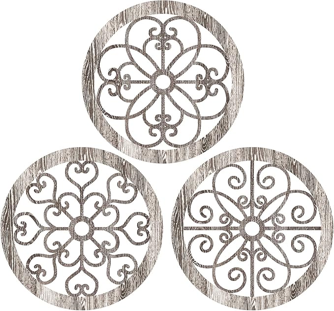 Blulu 3 Pieces Thicken Rustic Wall Decor Farmhouse Wall Art Decor Wood Hanging Decoration for Living Room Bedroom Home Indoor Outdoor Office(Popular Style)