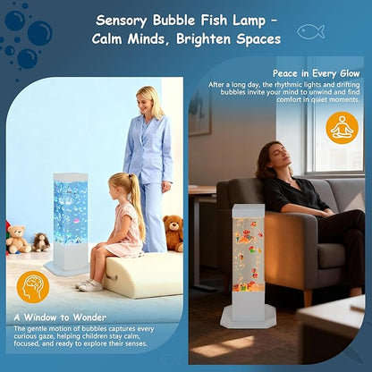 Bubble Tube Floor Lamp – Works with Various Controllers, Color-Changing Aquarium Mood Light for Visual Stimulation & Relaxation in Home, Sensory Rooms & Therapy Clinics (32Inch Bubble Lamp)