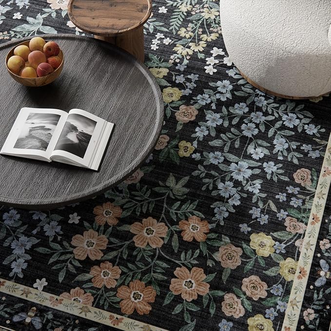Washable Kitchen Rug Runners for Hallways: 2'x10' Entryway Rug with Non Slip Backing Low Pile Soft Indoor Long Floor Carpet Runners for Living Room Hallways Kitchen Bathroom Bedroom