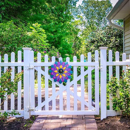 Metal Flowers Wall Decor Indoor Outdoor Metal Wall Art for Home Farmhouse Living Room Bedroom Bathroom Garden Decorations - Purple & Blue