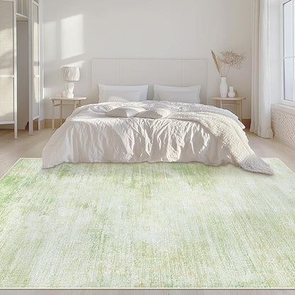 Area Rugs 6x9 Living Room: Washable Rug Modern Abstract Large Rugs Soft Non Slip Neutral Rug Stain Resistant Indoor Carpet for Bedroom Kitchen Dining Room Nursery Home Rugs(Green,6'x9')