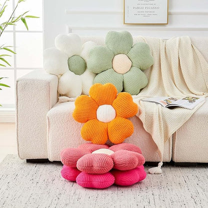 Kcvvcr Flower Throw Pillow, Cute Flower Shaped Pillow Decorative Throw Pillow for Bed Couch, Soft Daisy Pillows Floor Seating Cushion Cushions (19.6 Inch Peach Pink)