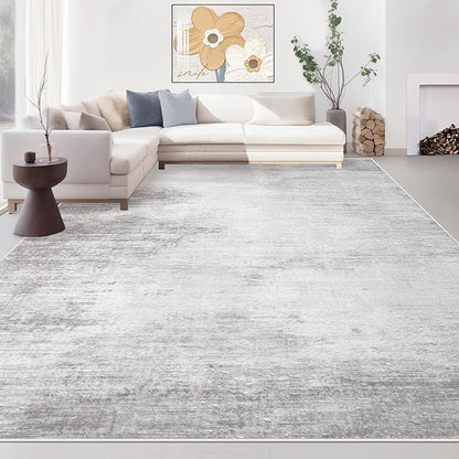 Area Rugs 9x12 Living Room: Washable Rug Modern Abstract Large Rugs Soft Non Slip Neutral Rug Stain Resistant Indoor Carpet for Bedroom Kitchen Dining Room Home Office Rugs(Grey,9'x12')