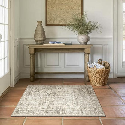 Machine Washable Throw Rugs for Entryway: Door Mat Indoor Entrance 2x3 Small Rug Stain Resistant Non-Slip Low Pile Soft Carpet for Kitchen Front Door Indoor Entry Bathroom Bedroom