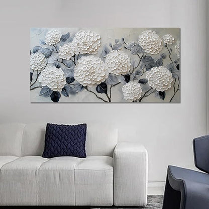 Trogonup White Floral Canvas Wall Art for Bedroom Large Botanical Landscape Modern Artwork for Living Room Kitchen Office Canvas Prints 20x40 Inch