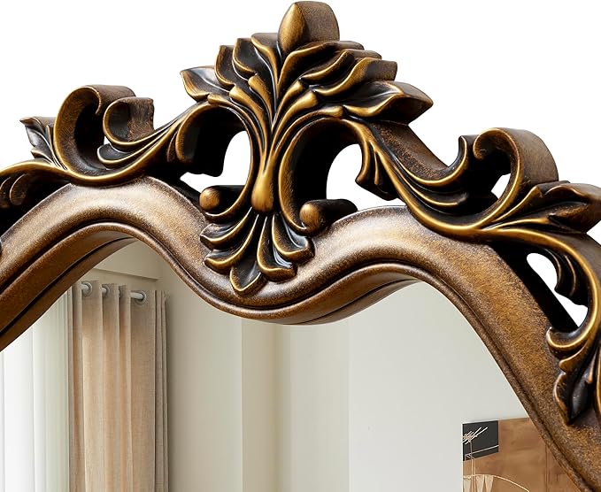 SHYFOY Vintage Mirrors for Wall Decor – 37" x 28" Large Ornate Baroque Antique Wall Mirror, Decorative Gold French Traditional Design, Anthropologie Mirror Dupes for Living Room, Bedroom & Entryway