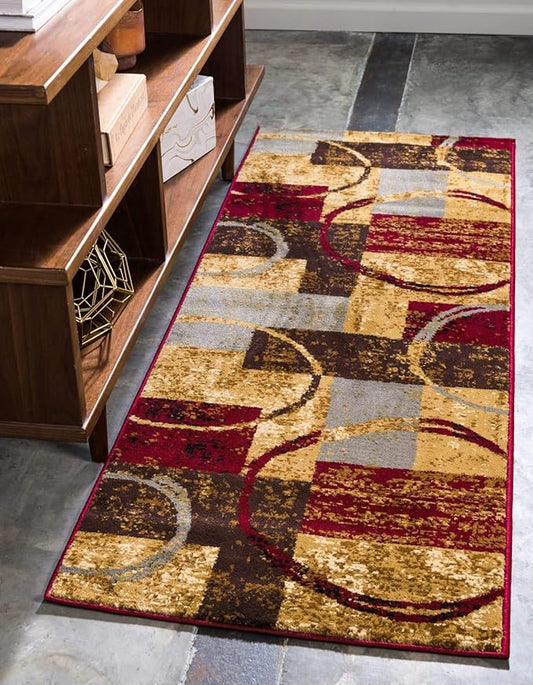 Unique Loom Barista Collection Area Rug - Kouillou (2' x 12' Runner, Multi/ Brown)