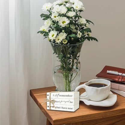 Decorative Books for Home Decor, Wood Book Stack for Table Decor, I Still Remember The Days I Prayed Decoration Books for Living Room Bookshelf Office, Farmhouse Stacked Books Decoration (L84)