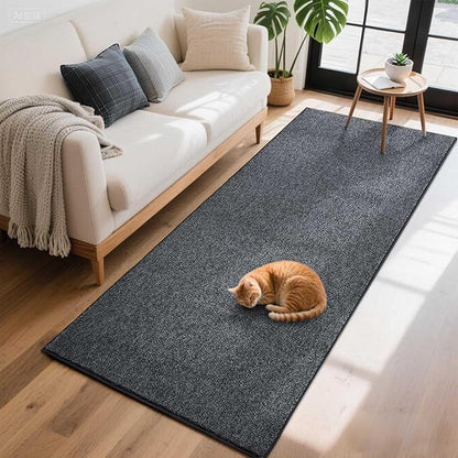 FinRèc 2x8 Washable Runner Rugs for Kitchen Hallway Bedroom, Low Pile Thin Rug Solid Color, Non-Slip Carpet Indoor for Home Decor (Grey)