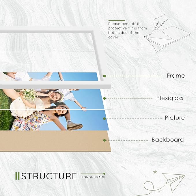 8x10 Picture Frame Set of 10, White Frames 8x10 for Tabletop Display, Horizontal or Vertical Wall Mounting