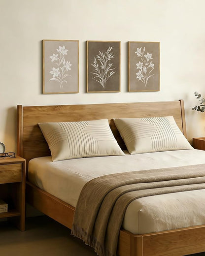 Drsoum Vintage Neutral Botanical Flower Wall Art Framed Retro Colorful Boho Floral Prints Morden Retro Wildflower Rustic Artwork Kitchen Dining Room Ready to Hang 12x16in Natural Framed