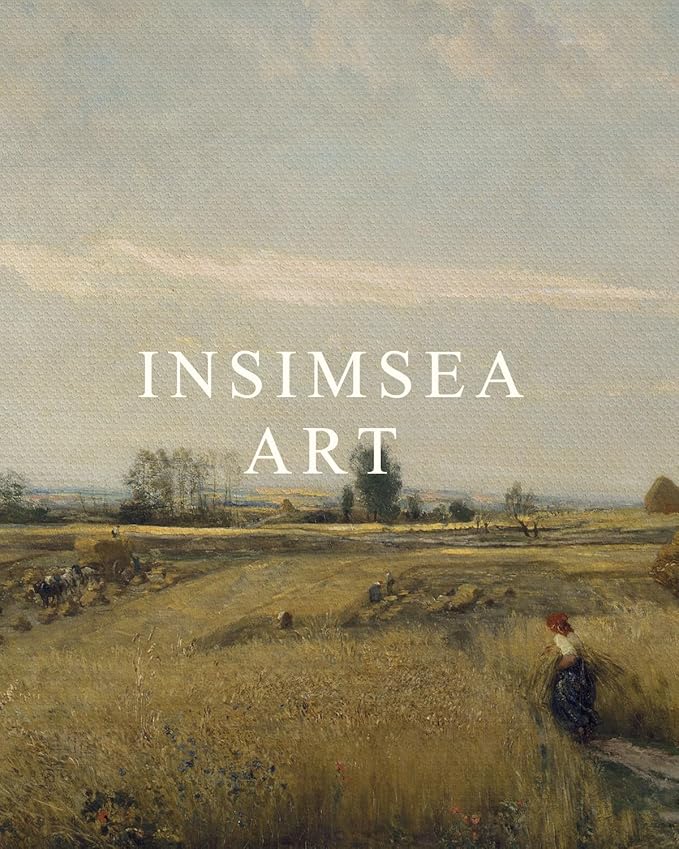 InSimSea 36x54 Large Canvas Scroll Wall Art, Autumn Harvest Nature Landscape Oil Painting, Rustic Countryside Wall Decor for Living Room, Bedroom, Dining Room, Family Room