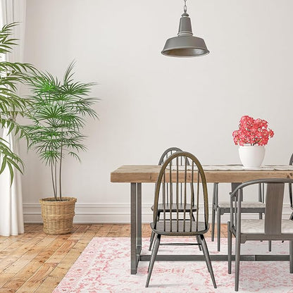 Sofrug Area Rug 8x10 - Vintage Floral Honeycomb Non Slip Backing Carpet - Pink Softer Thicker Faux Wool Rug - Foldable & Machine Washable Rugs for Living Room Bedroom Dining Room Home Office