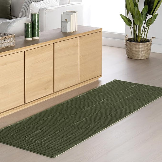 Nuloom Kailani Green, 2'8" x 8', Geometric, Soft and Cozy, High Traffic, Stain Resistant, Easy Clean, Durable Washable Runner for Bedroom, Living Room, Dining Space, Den, Foyer, Entryway
