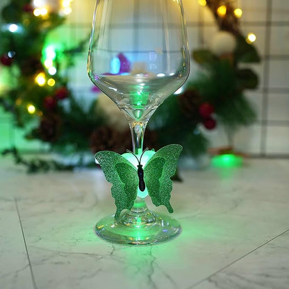 3D LED Butterfly Night Lights, 40Pcs Single and Double Butterfly Decoration Light, Glowing Flash Wall Stickers Light for Bedroom, Garden, Backyard, Party, Lawn, Living Room Decor