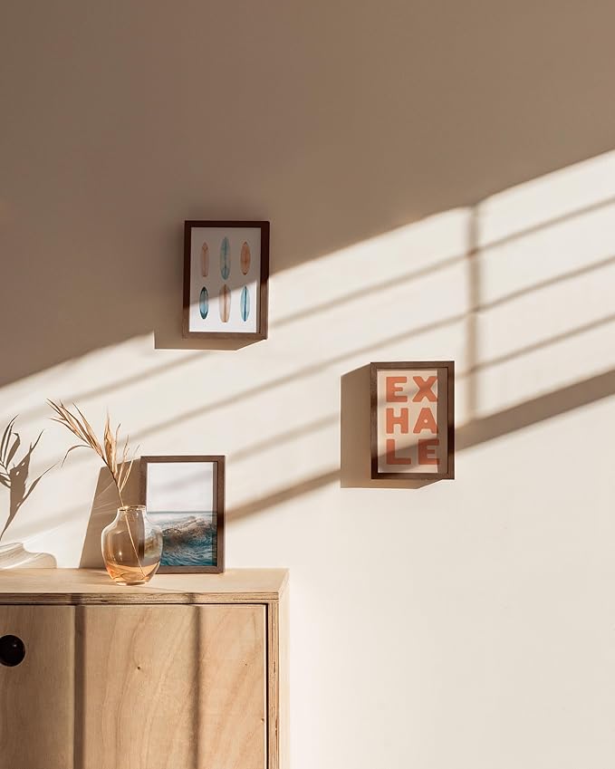 HAUS AND HUES Standalone Walnut Oak Frame Set of 3-4x6