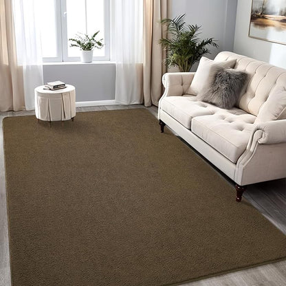 5x7 Feet Area Rug for Living Room Bedroom, Light Brown Low Pile Washable Rugs, Memory Foam Indoor Carpet, Modern Non Slip Carpets for Kids Girls Boys Baby Teen Dorm Nursery Home Decor