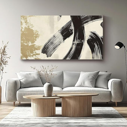 Iallbin Abstract Canvas Wall Art, Large Wall Art for Living Room, for Wall Modern Paintings Wall Decor Living Room (Abstract, Black, 58L x 29W)