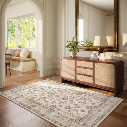 Machine Washable Entryway Throw Rug: Door Mat Indoor Entrance 4x6 Rug Small Area Rug Non Slip Low Pile Kitchen Rug for Front Door Indoor Entrance Entry Kids Room