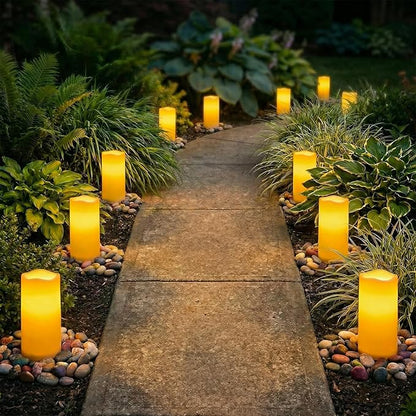 Homemory 3" x 6" Waterproof Flameless Candles, Outdoor Indoor Battery Operated LED Pillar Candles with Remote Control and Timer, Plastic, Long Lasting, Set of 6