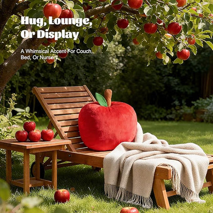 LANPU Cute Apple Shaped Plush Pillow – Soft Fruit Cushion for Couch, Sofa, or Bed, Adorable Decorative Throw Pillow for Room, Living Room & Home Decor (11 Inch, Red)