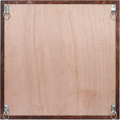 CONSDAN Wood Wall Decor | USA Grown Hardwood, Rustic Wooden Wall Art, Home Decorations for Living Room and Bedroom Aesthetic, Framed and Ready to Hang, Rustic, 18" x 18"