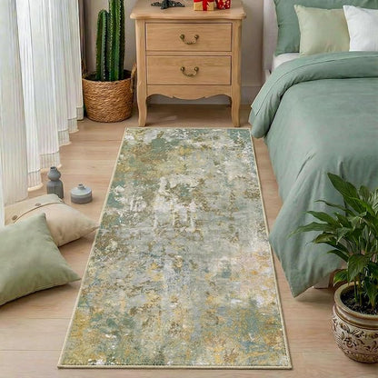 Green Rug Runners for Hallways Kitchen 2.6x8 Non Slip Washable Entryway Runner Rugs with Rubber Backing 8ft Long Carpet Runner for Laundry Bedroom, Low Pile Stain & Fade Resistant, Sage Green