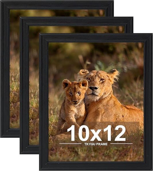 10x12 Picture Frame set of 3,Modern Style Woode Frame black for Wall Hanging, Horizontally or Vertically, 10 x 12 Wall Gallery Poster Photo Frame best gift