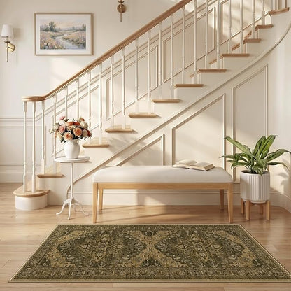 RELEANY Area Rugs 2'6"x5' Runner Rug Non Slip Washable for Kitchen Hallway Bedroom Beside Laundry Room Bathroom Rug, Floor Carpet, Brown Dark Brown